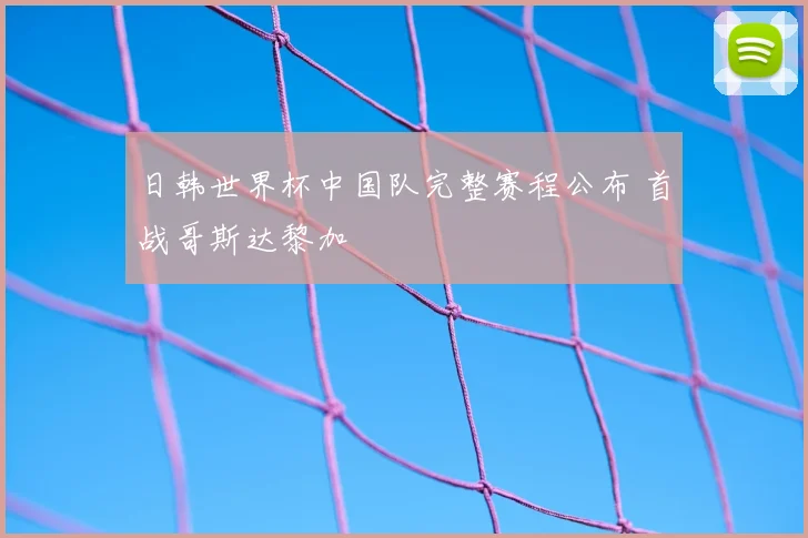 日韩世界杯中国队完整赛程公布 首战哥斯达黎加